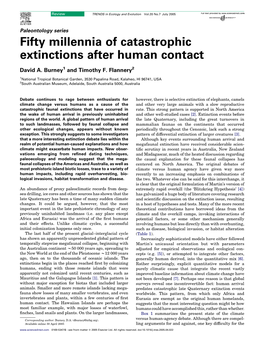 Fifty Millennia of Catastrophic Extinctions After Human Contact
