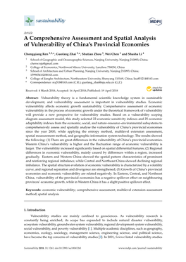 A Comprehensive Assessment and Spatial Analysis of Vulnerability of China’S Provincial Economies