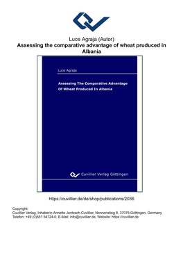 Assessing the Comparative Advantage of Wheat Pruduced in Albania