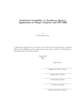 Statistical Variability in Nonlinear Spaces: Application to Shape Analysis and DT-MRI