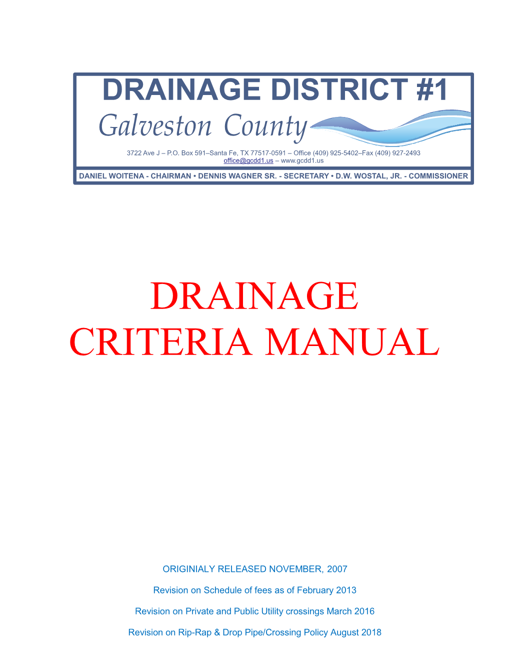 Drainage Criteria Manual