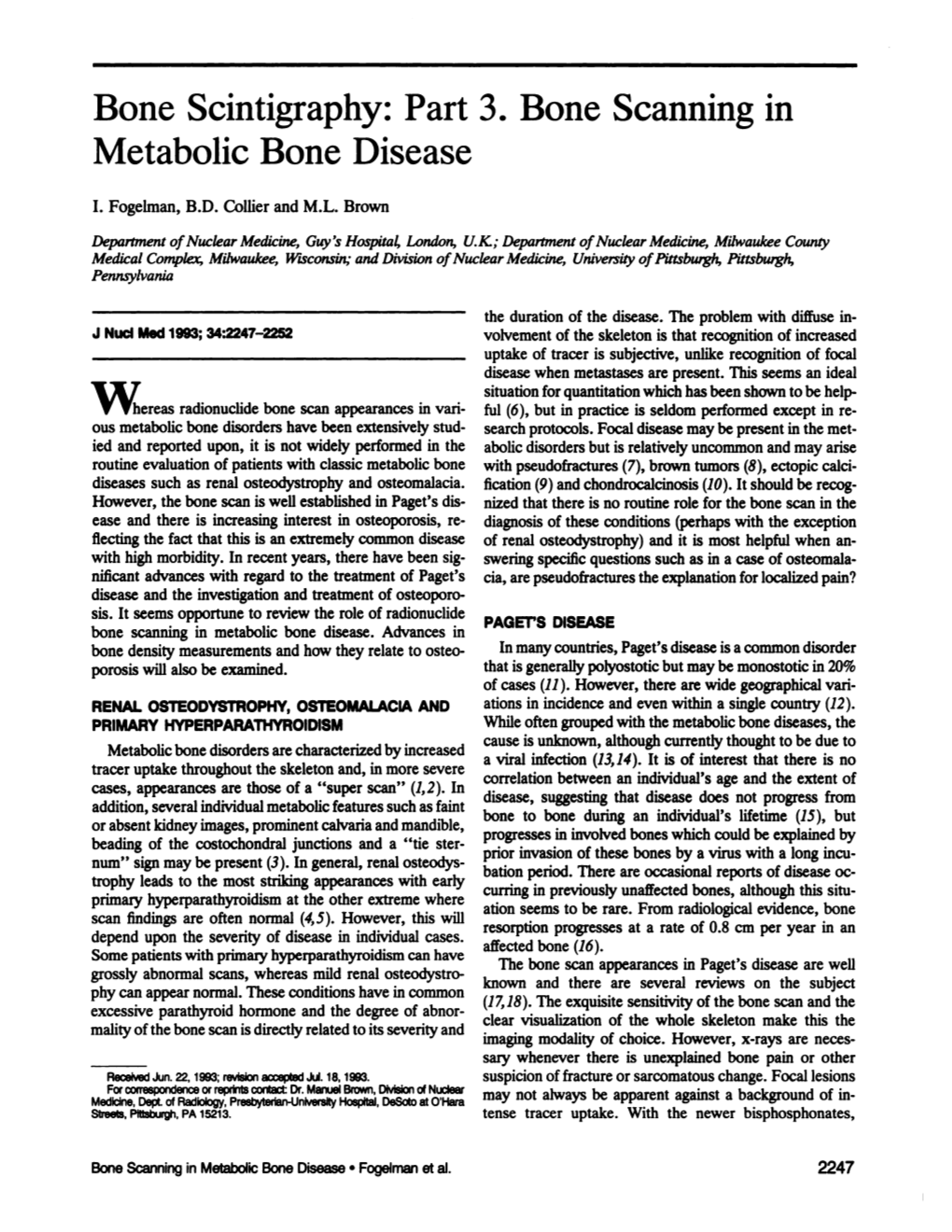 Bone Scintigraphy: Part 3