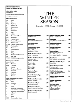 The Winter Season December 1, 1991-February 29, 1992