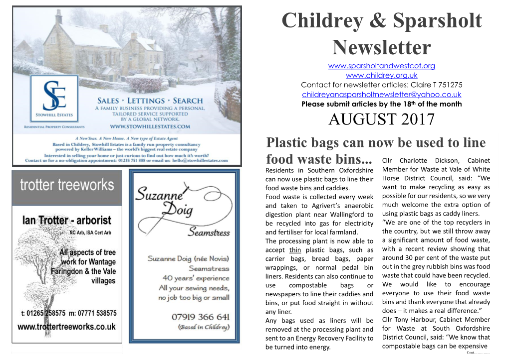 Childrey & Sparsholt Newsletter