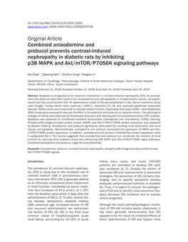 Original Article Combined Anisodamine and Probucol