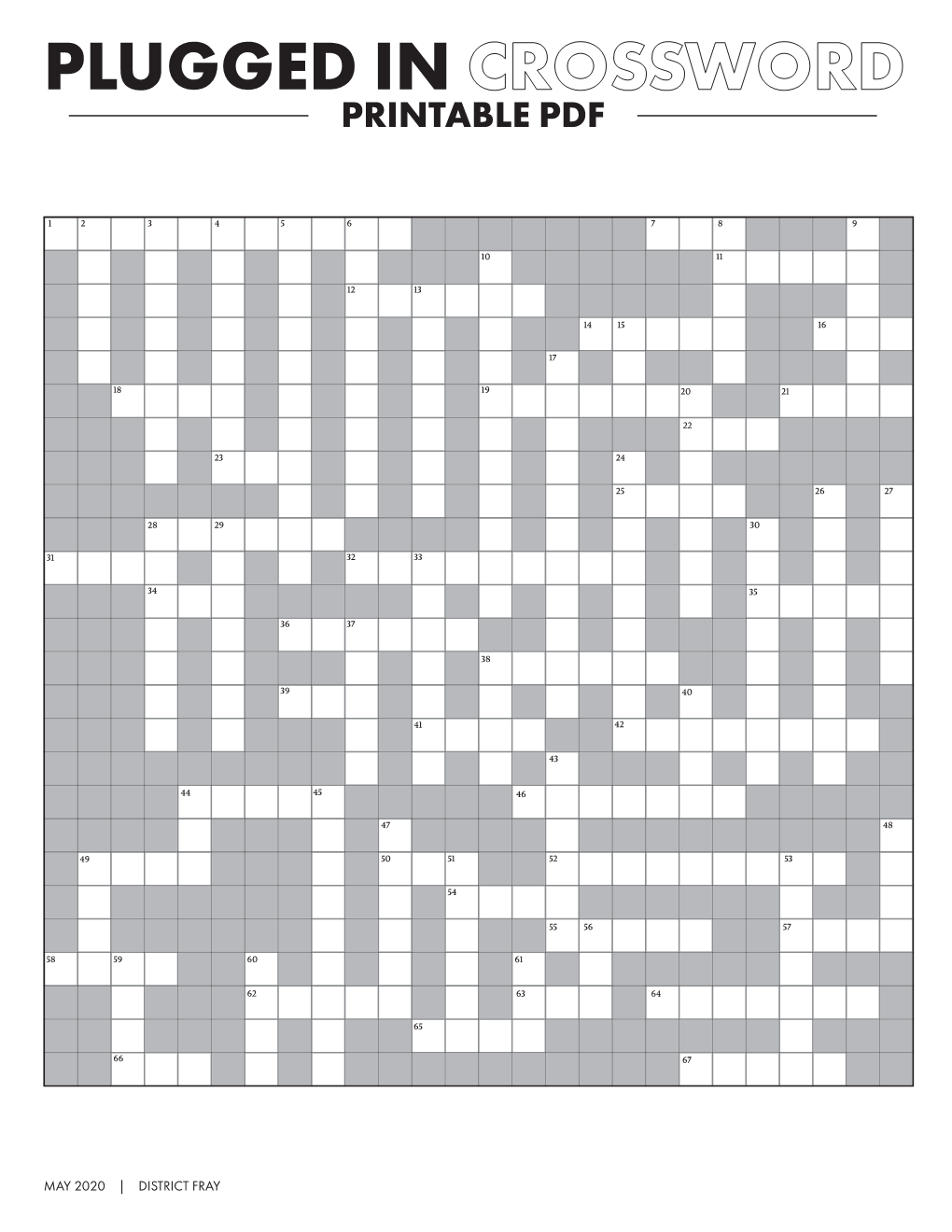 Plugged in Crossword Printable Pdf