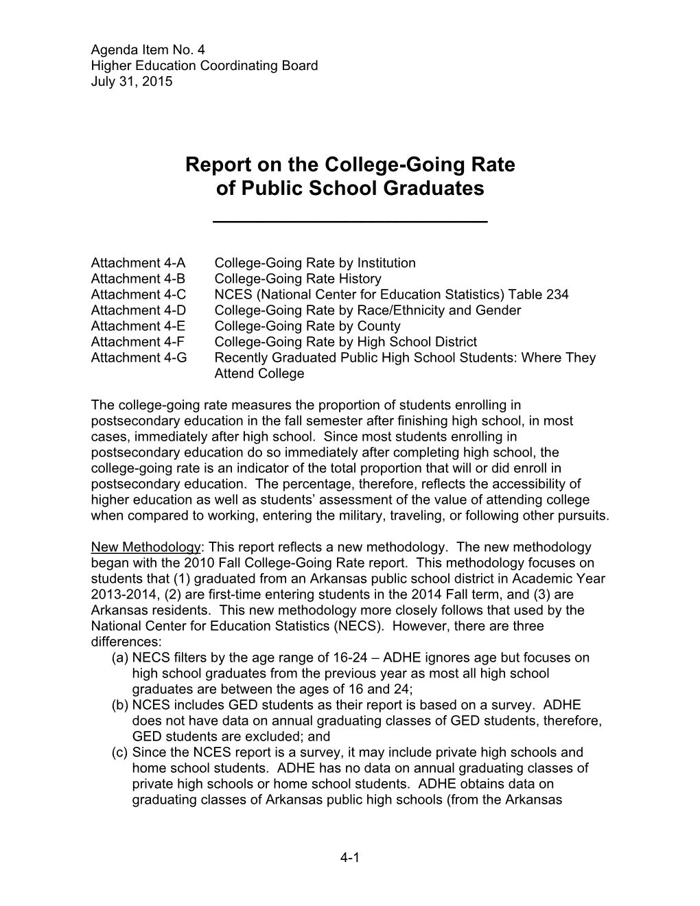 Report on the College-Going Rate of Public School Graduates ______