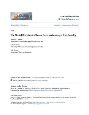 The Neural Correlates of Moral Decision-Making in Psychopathy