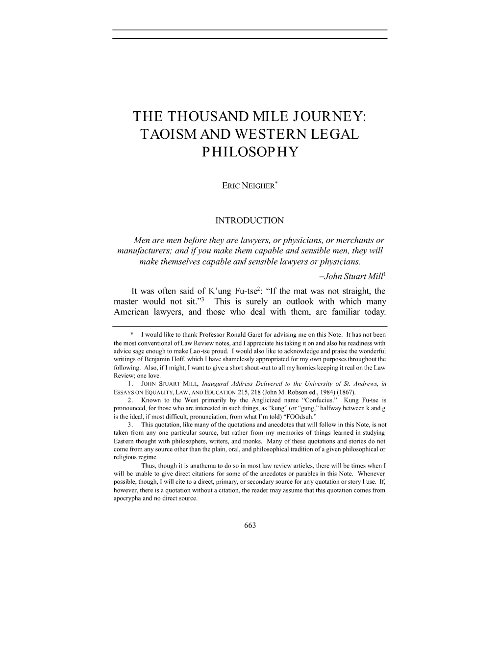 Taoism and Western Legal Philosophy