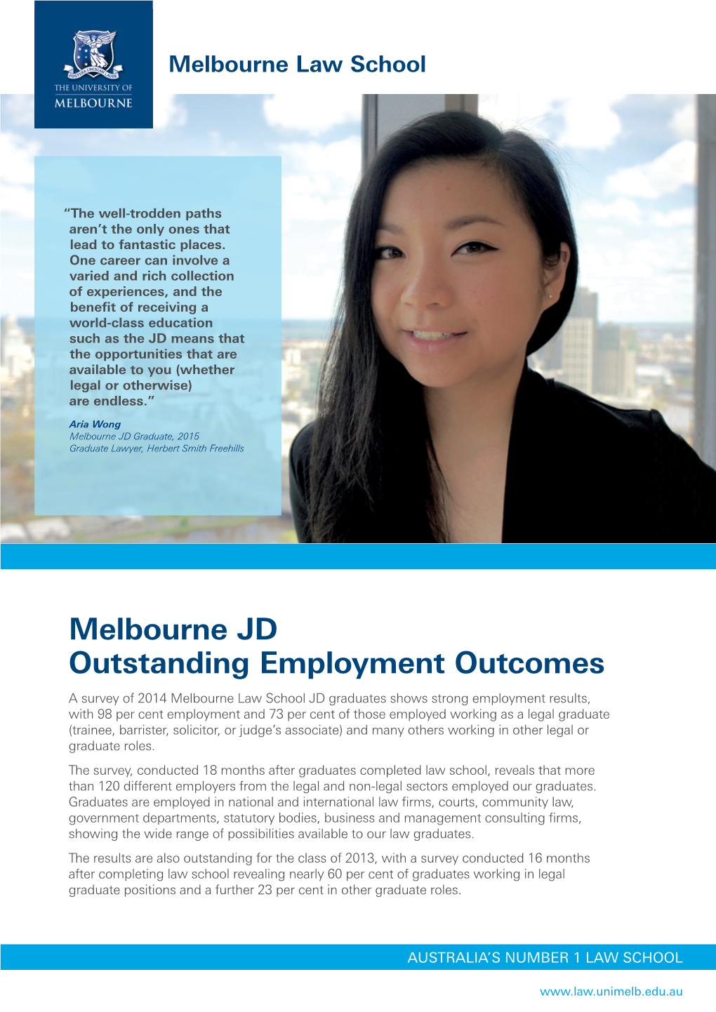 Melbourne JD Outstanding Employment Outcomes