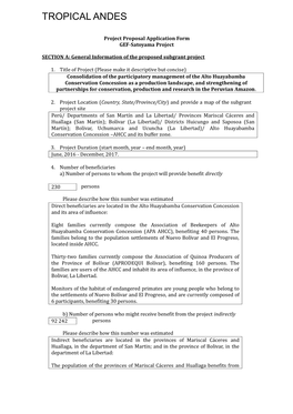 Project Proposal Application Form GEF-Satoyama Project