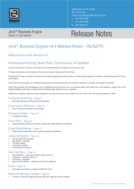 Jim2 Version 4.3 Release Notes