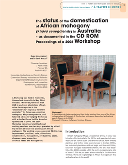 The Status of the Domestication of African Mahogany (Khaya Senegalensis) in Australia – As Documented in the CD ROM Proceedings of a 2006 Workshop