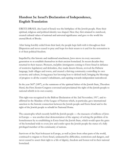 Israel's Declaration of Independence, English