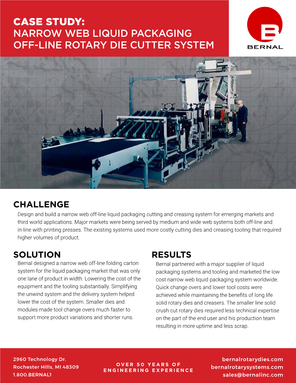 Case Study: Narrow Web Liquid Packaging Off-Line Rotary Die Cutter System