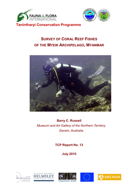 Assessment of the Myeik Archipelago Coral Reef Ecosystem, Reef Check Surveys, January 2013 to May 2014