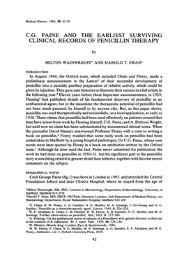 Clinical Records of Penicillin Therapy