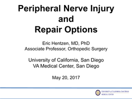 Peripheral Nerve Injury and Repair Options