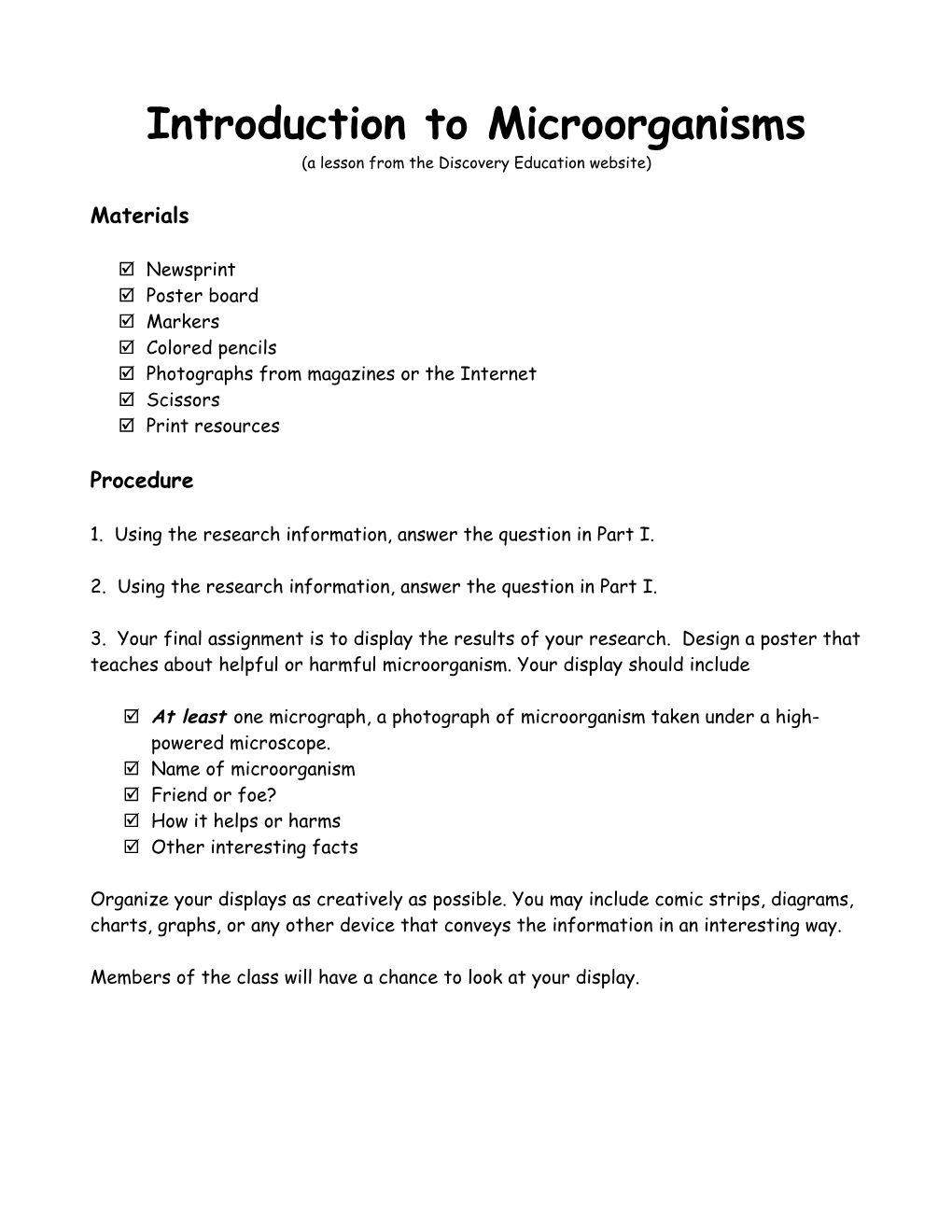 Introduction To Microorganisms