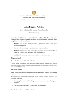 Living Biogenic Nutrition