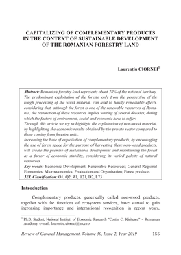 Capitalizing of Complementary Products in the Context of Sustainable Development of the Romanian Forestry Land