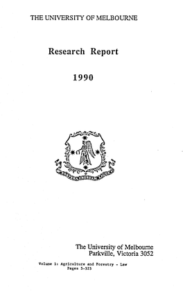 Research Report 1990/MP/1, University of Melbourne, 54Pp, 1 Appendix (1990)