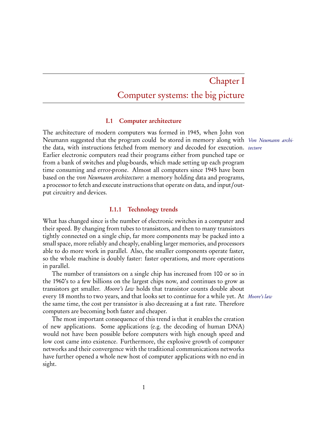 Chapter I Computer Systems: the Big Picture