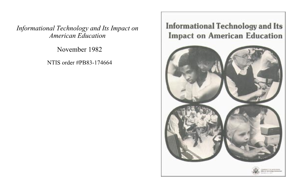 Informational Technology and Its Impact on American Education