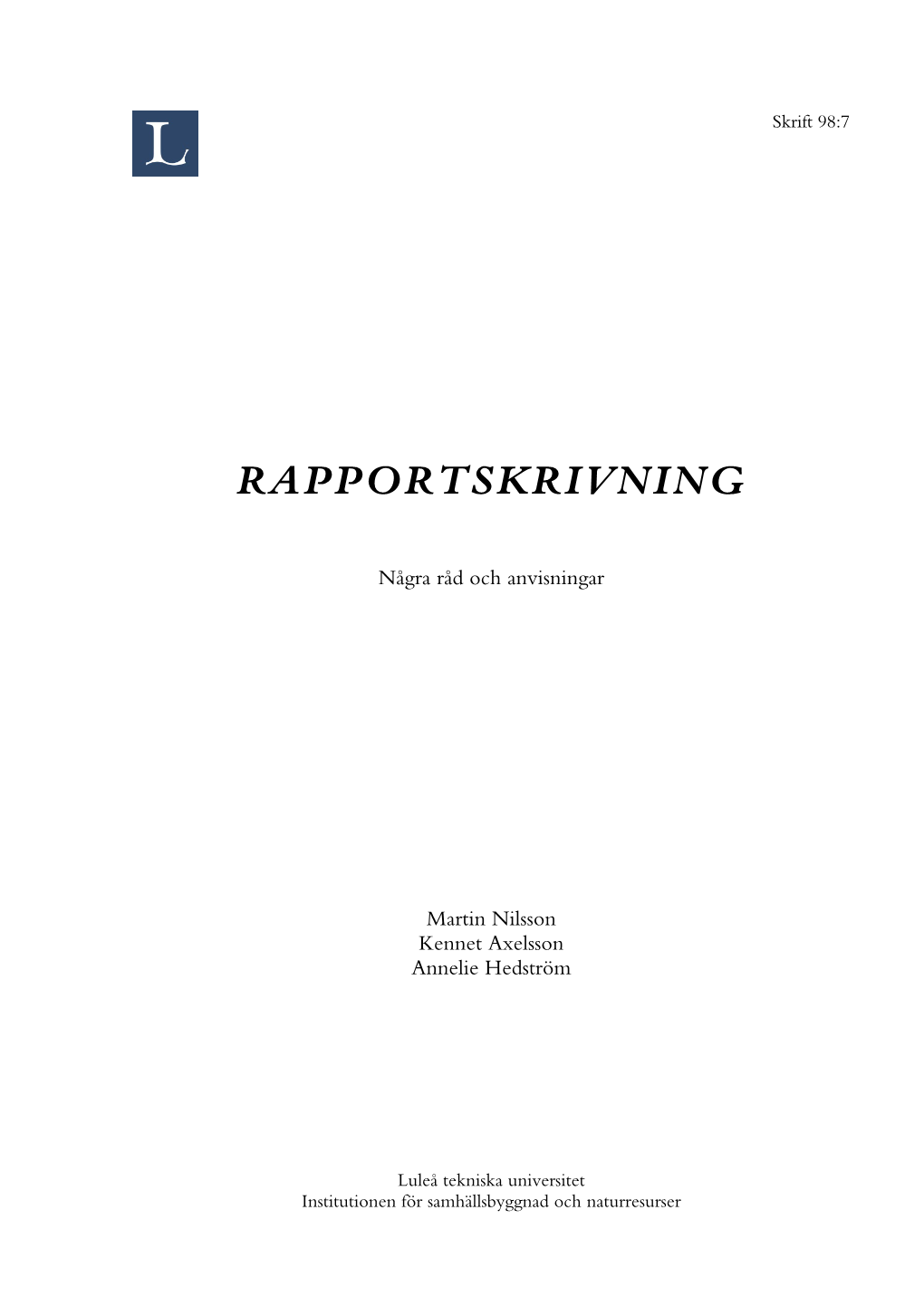 Rapportskrivning