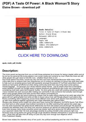 (PDF) a Taste of Power: a Black Woman's Story Elaine Brown - Download Pdf