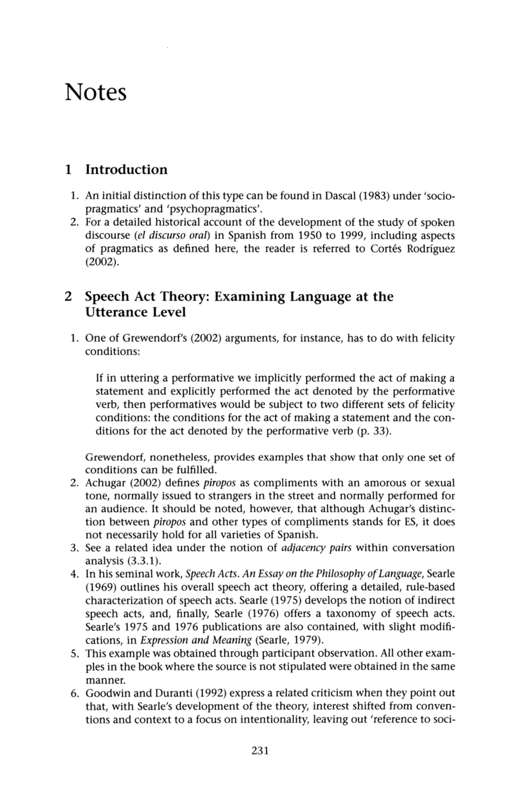 1 Introduction 2 Speech Act Theory: Examining Language at the Utterance Level