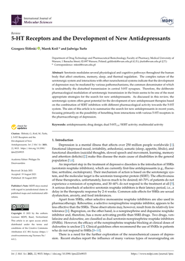 5-HT Receptors and the Development of New Antidepressants