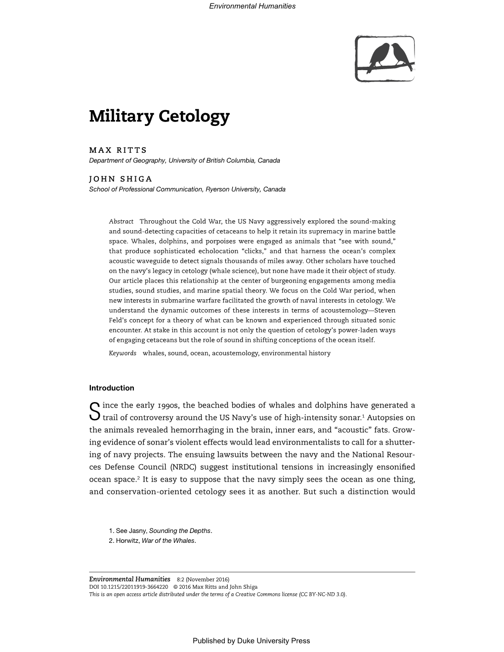 Military Cetology
