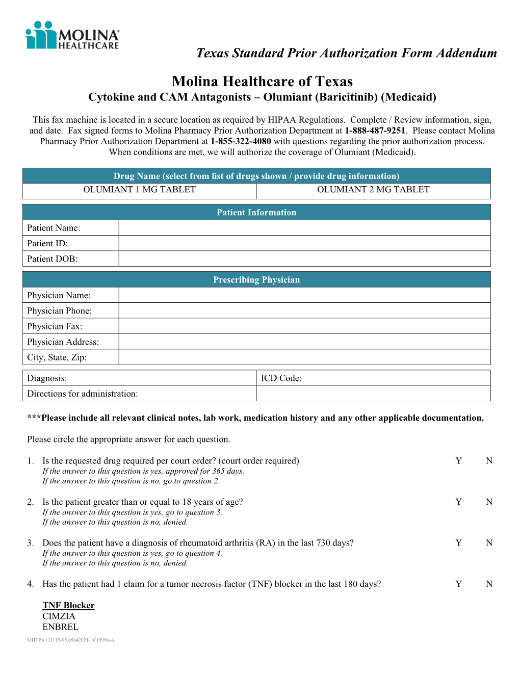 Olumiant (Baricitinib) (Medicaid)