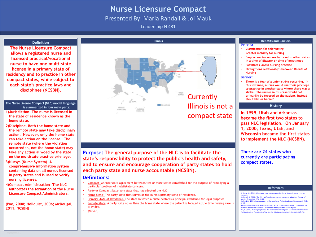 The General Purpose of the NLC Is to Facilitate the State's Responsibility To