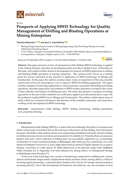 Prospects of Applying MWD Technology for Quality Management of Drilling and Blasting Operations at Mining Enterprises