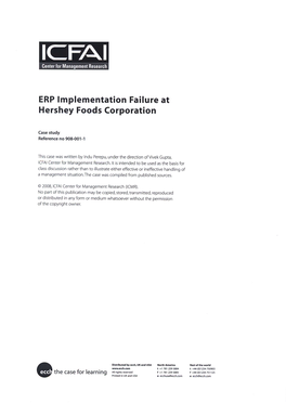 ERP Lmplementation Failure at Hershey Foods Corporation
