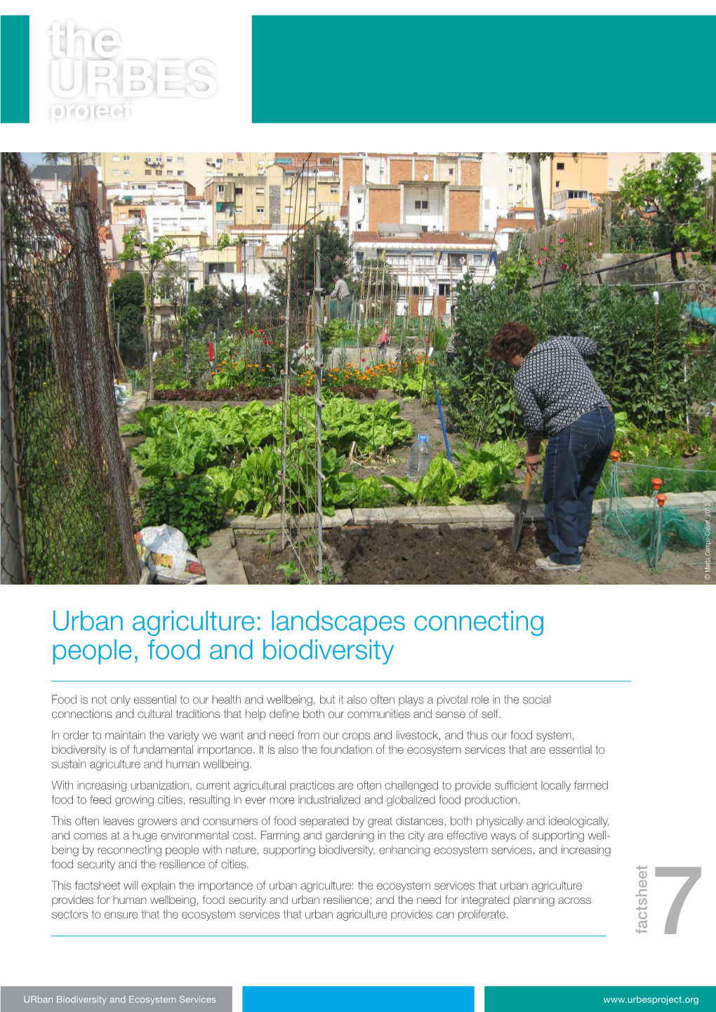 Urban Agriculture: Landscapes Connecting People, Food and Biodiversity