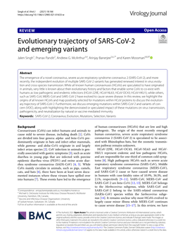 Evolutionary Trajectory of SARS-Cov-2 and Emerging Variants