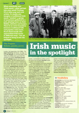 Irish Music", What Springs Into Your Mind? Perhaps U2 Or Other Pop and Rock Artists