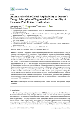 An Analysis of the Global Applicability of Ostrom's Design Principles to Diagnose the Functionality of Common-Pool Resource In