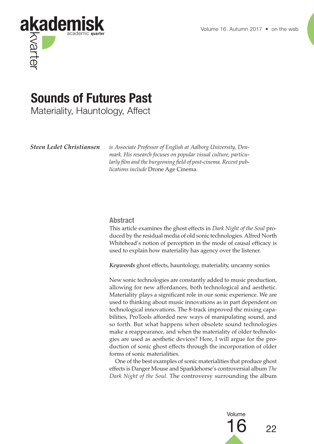 Sounds of Futures Past Sounds Steen Ledet Christiansen