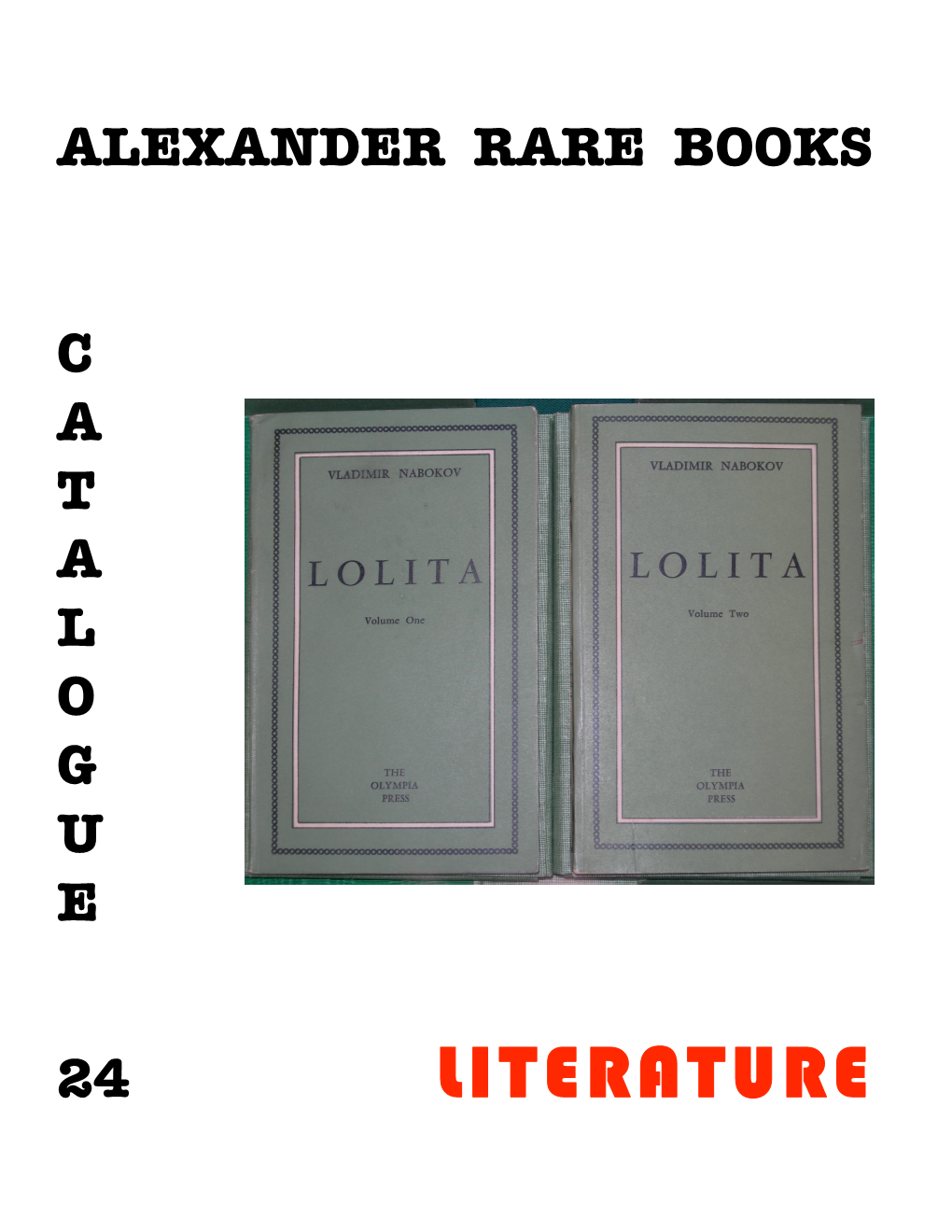 Literature Alexander Rare Books – Literary Firsts & Poetry