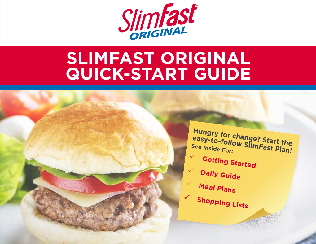 Slimfast Original Quick-Start Guide