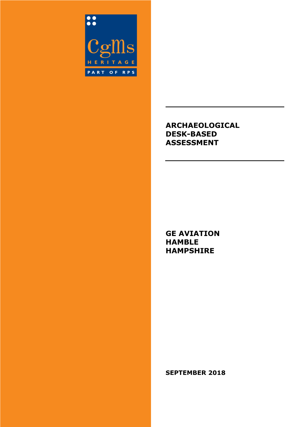 Archaeological Desk-Based Assessment GE Aviation, Hamble, Hampshire