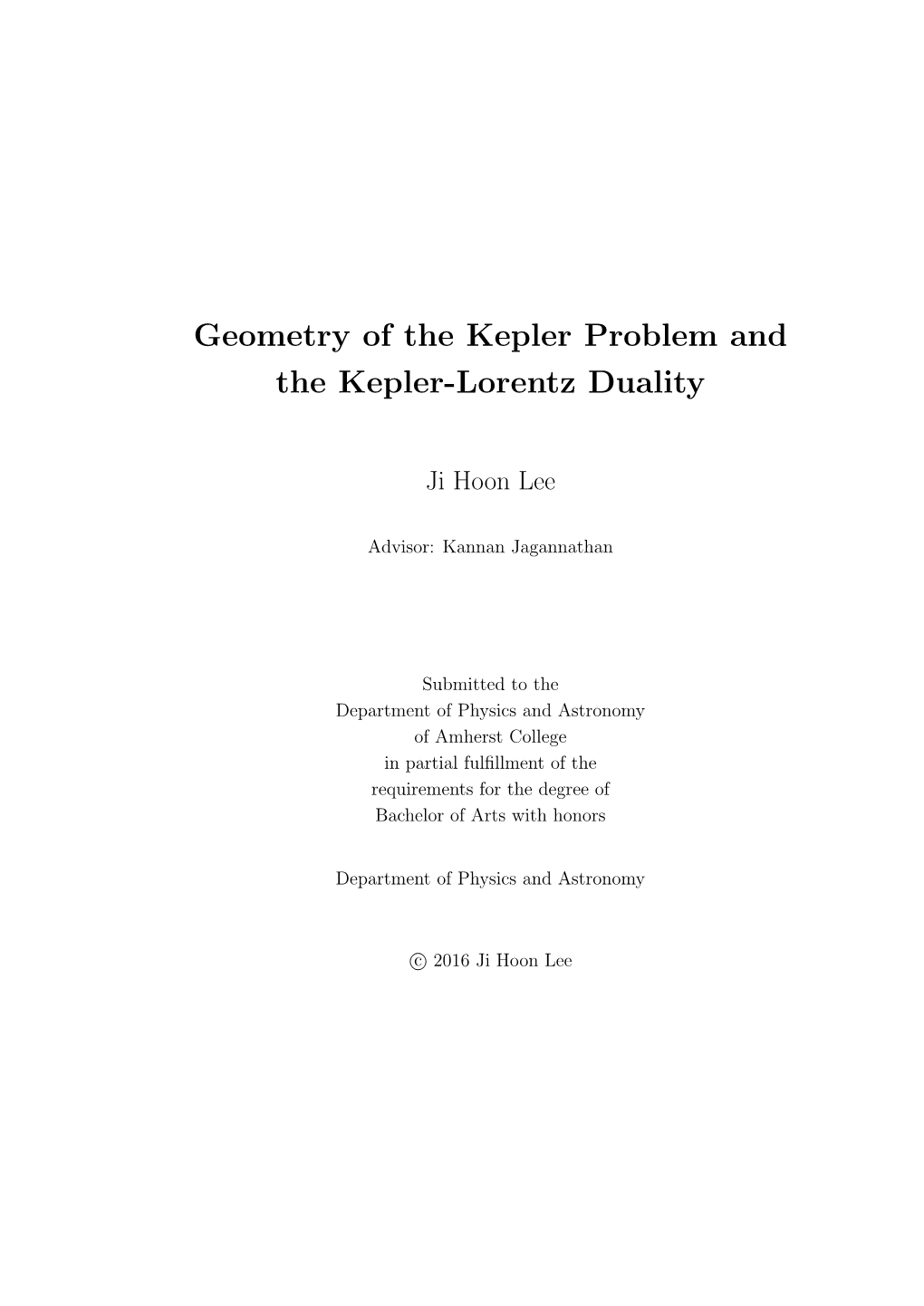 Geometry of the Kepler Problem and the Kepler-Lorentz Duality