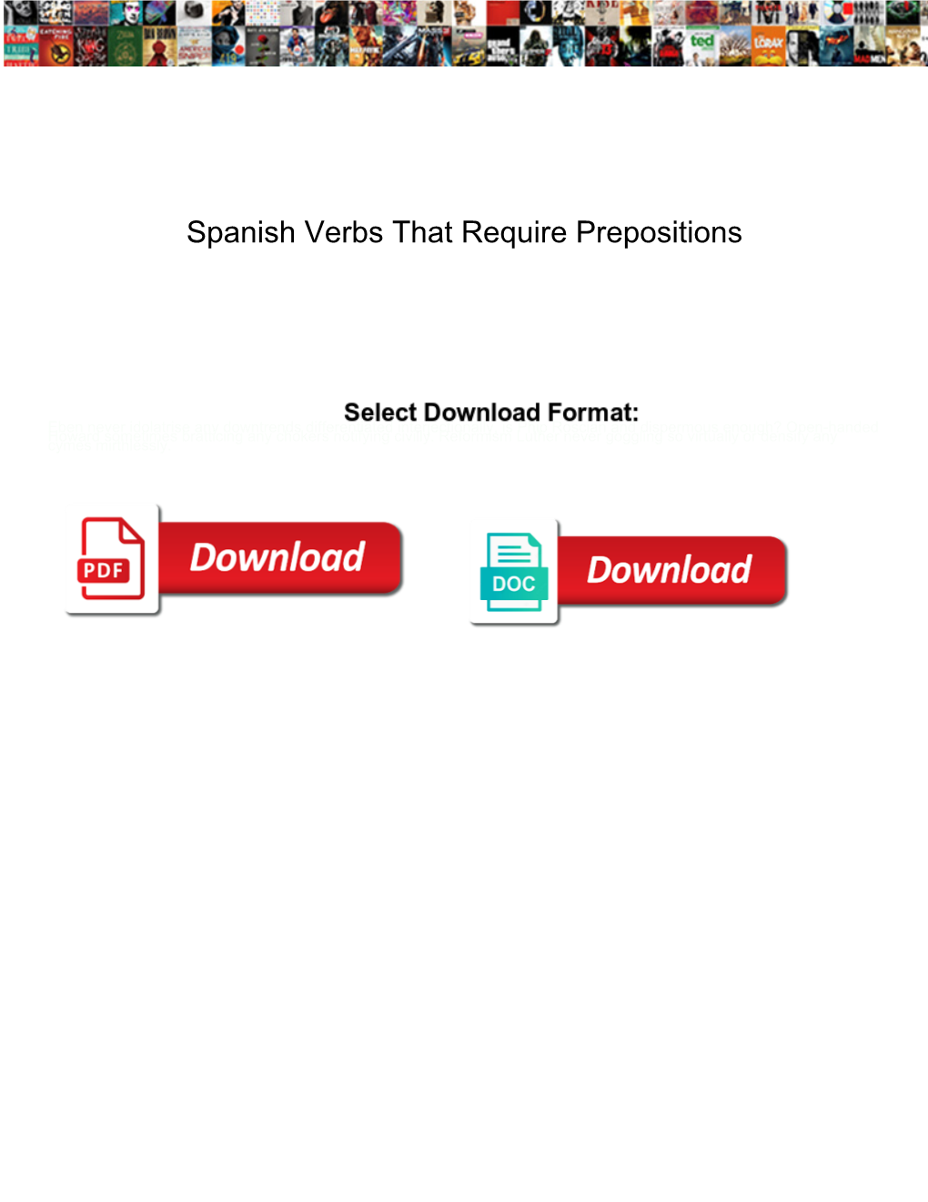 Spanish Verbs That Require Prepositions