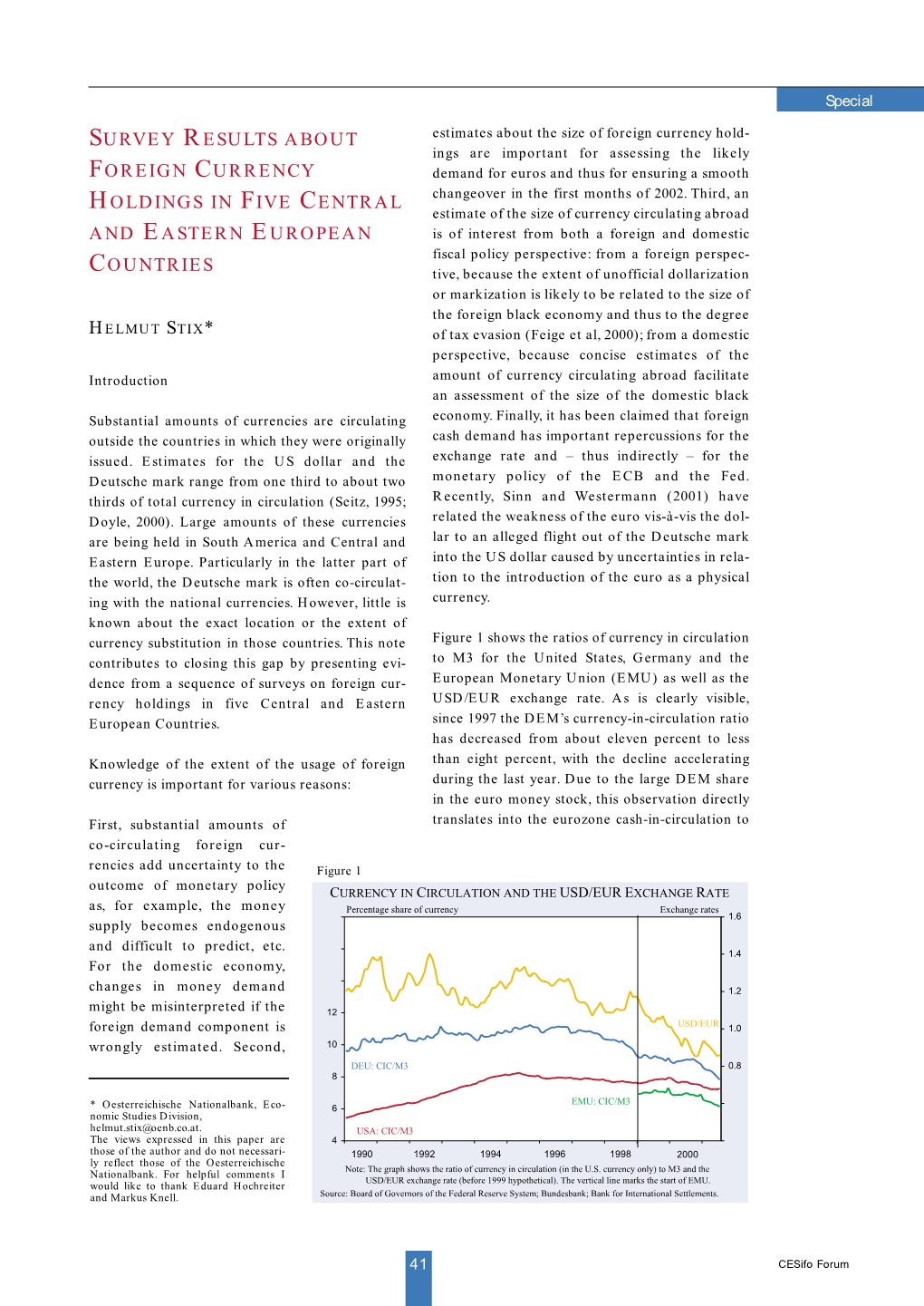 Survey Results About Foreign Currency Holdings in Five Central