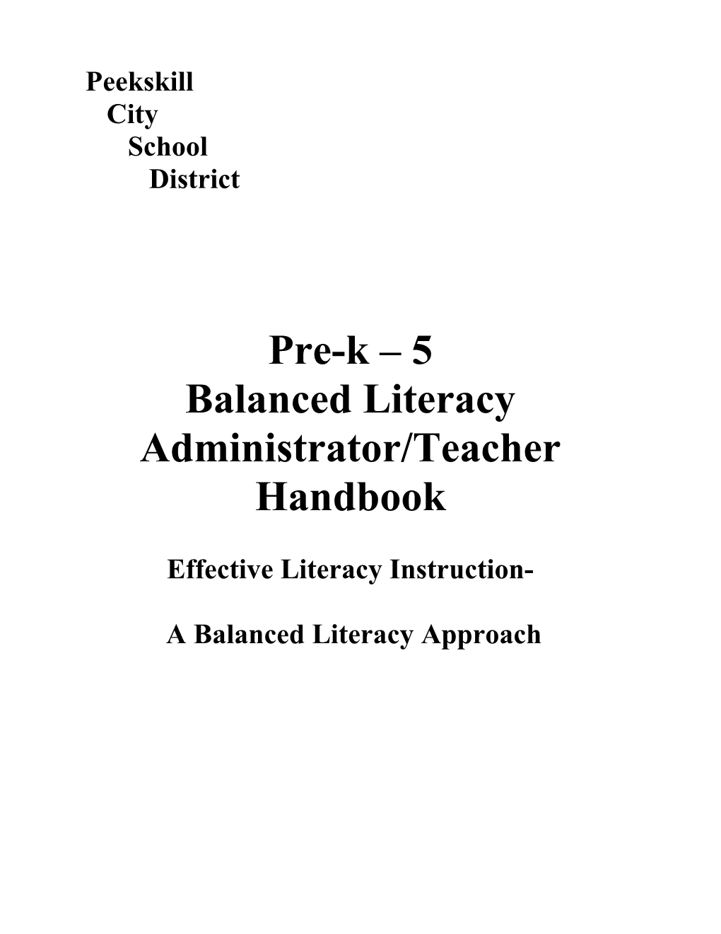 Balanced Literacy