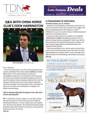 Q&A with China Horse Club=S Eden Harrington